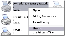 举个栗子：从Windows7客户端连接一个XP上共享的打印机-栗子博客