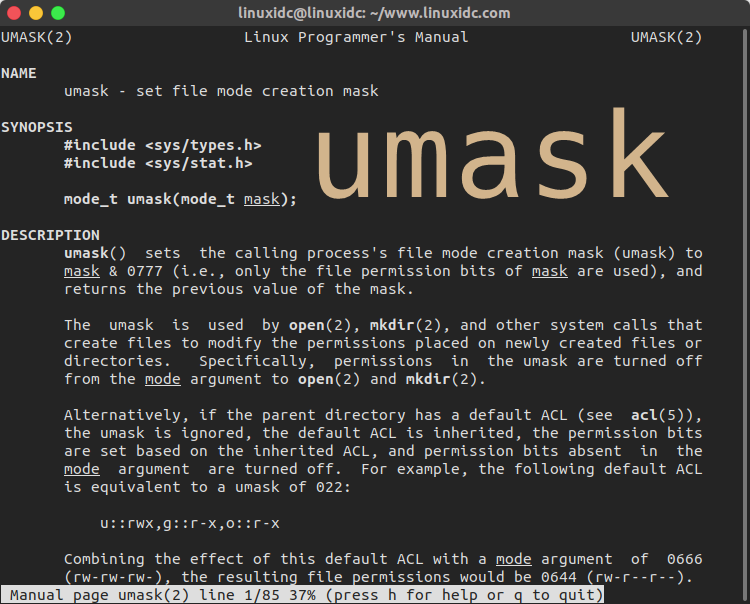 Linux中的umask命令图文示例