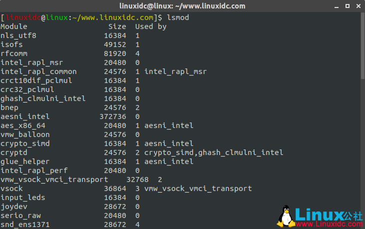 Linux中的Lsmod命令（列出内核模块）-栗子博客